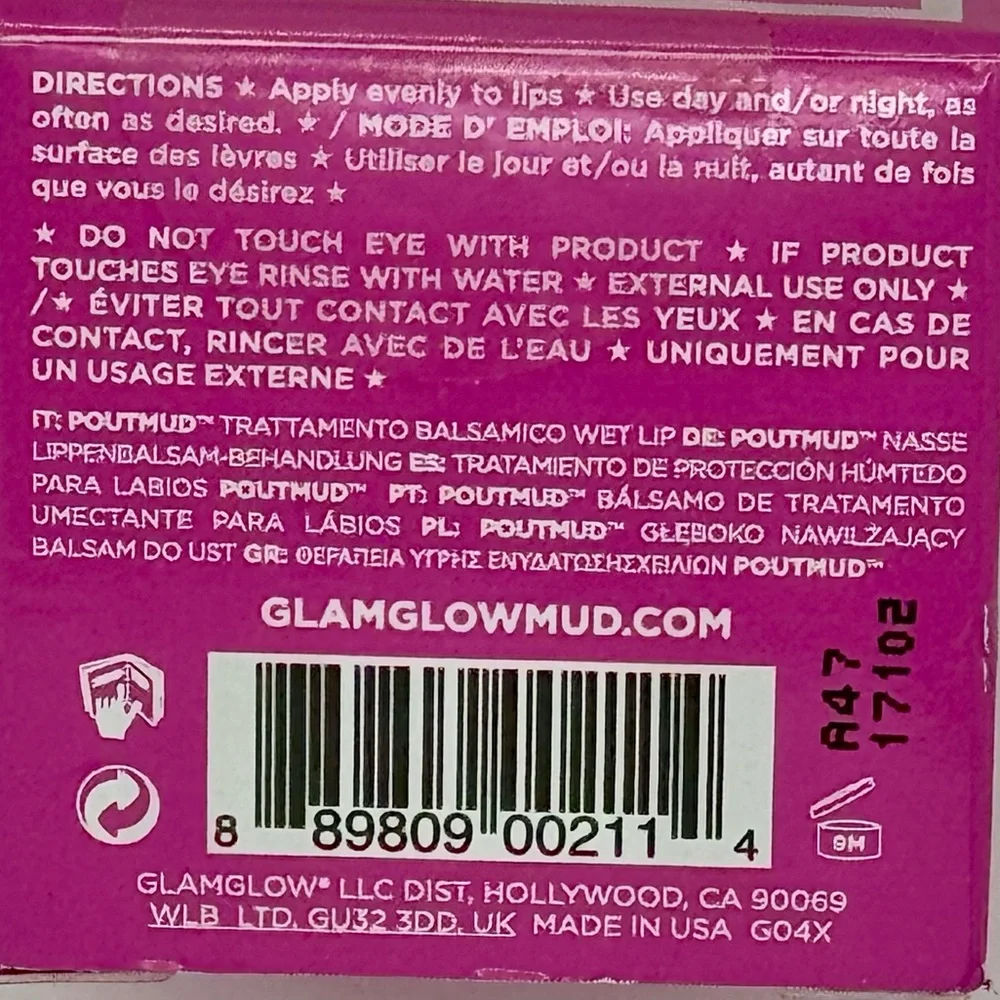 Glamglow PoutMud Wet Lip Balm Treatment Sheer Tint *Birthday Suit* 7g/.24oz NIB